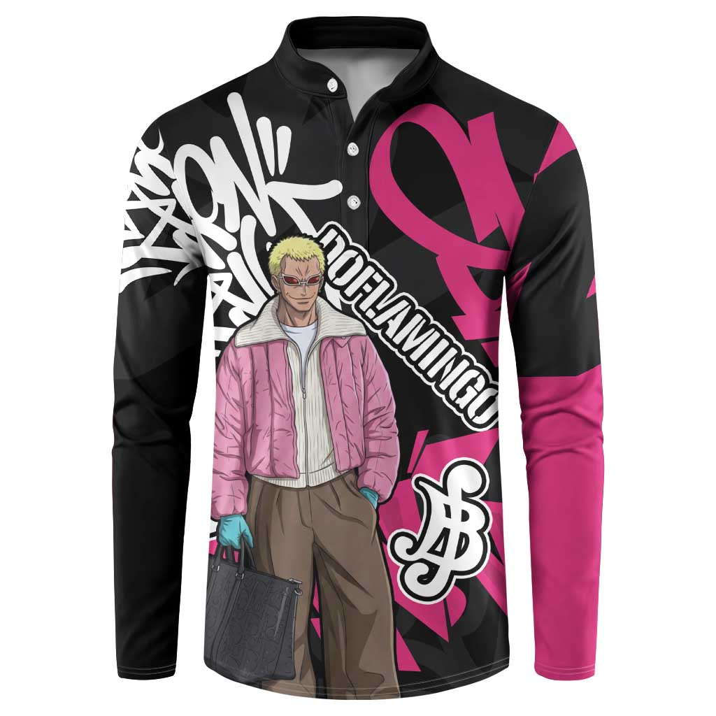 Donquixote Doflamingo One Piece Button Sweatshirt Graffiti Street Art Anime Collage