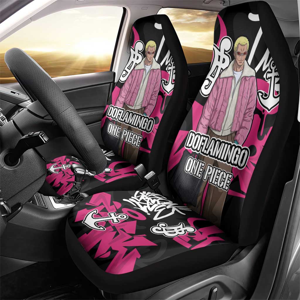 Donquixote Doflamingo One Piece Car Seat Cover Graffiti Street Art Anime Collage