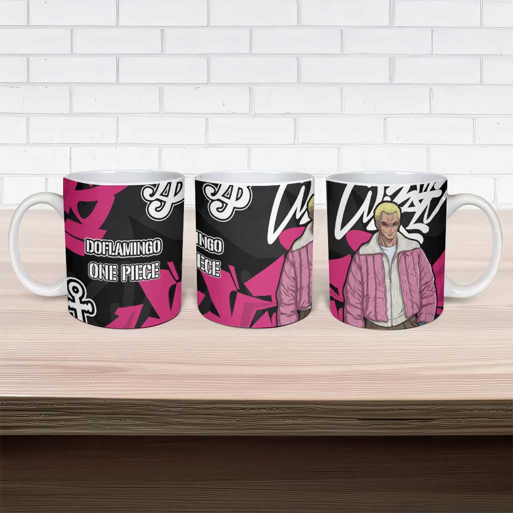 Donquixote Doflamingo One Piece Ceramic Mug Graffiti Street Art Anime Collage