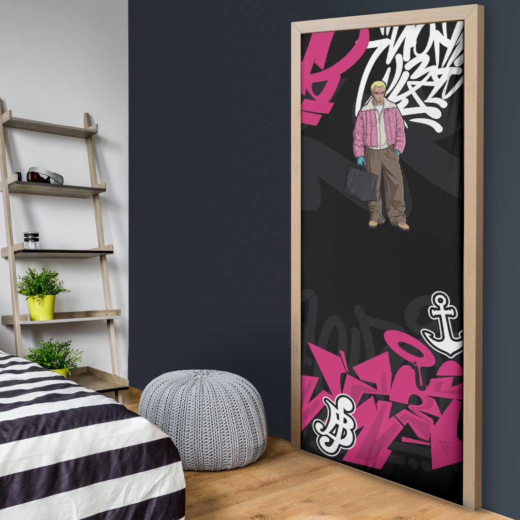 Donquixote Doflamingo One Piece Door Cover Graffiti Street Art Anime Collage