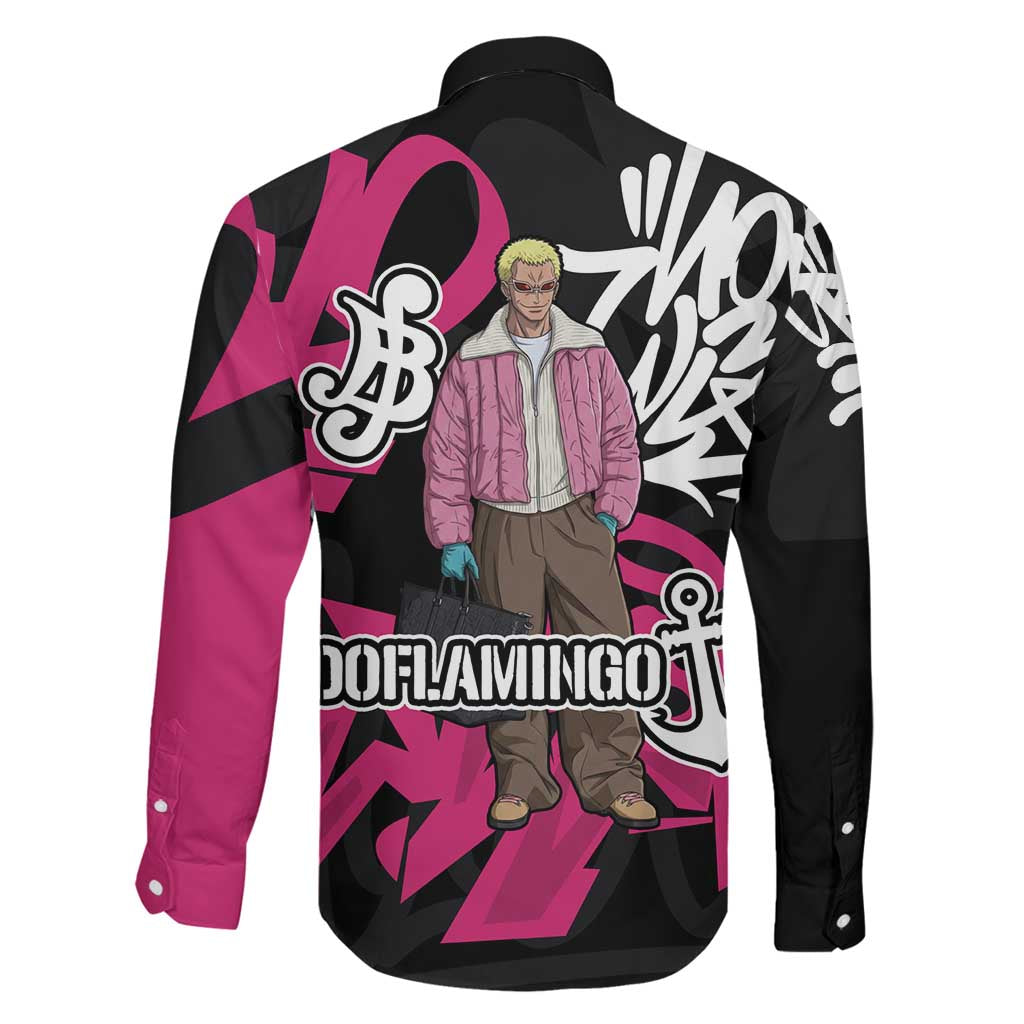 Donquixote Doflamingo One Piece Family Matching Puletasi and Hawaiian Shirt Graffiti Street Art Anime Collage