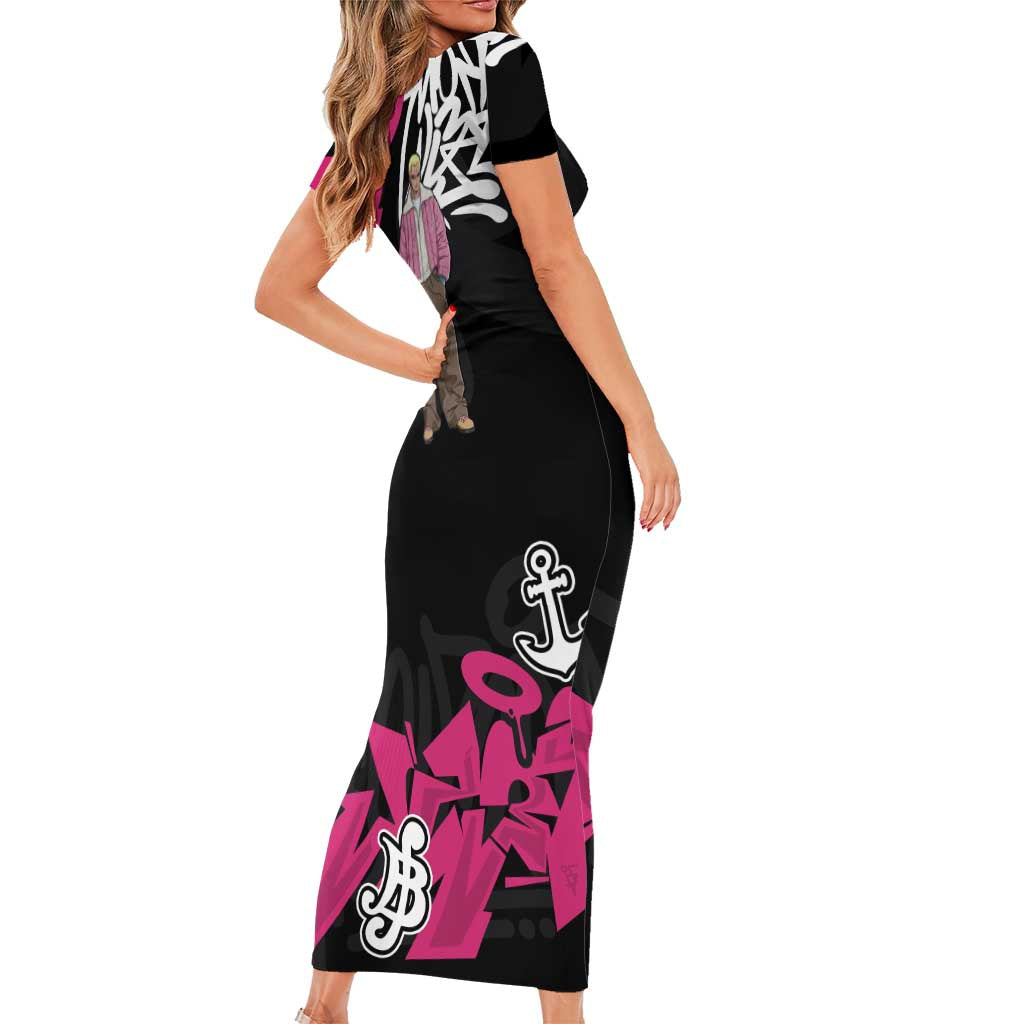 Donquixote Doflamingo One Piece Family Matching Short Sleeve Bodycon Dress and Hawaiian Shirt Graffiti Street Art Anime Collage
