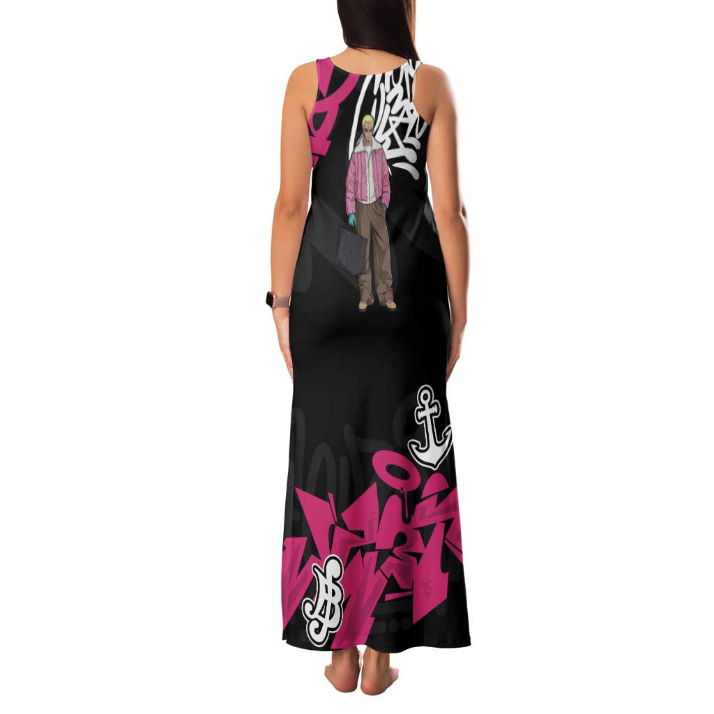 Donquixote Doflamingo One Piece Family Matching Tank Maxi Dress and Hawaiian Shirt Graffiti Street Art Anime Collage