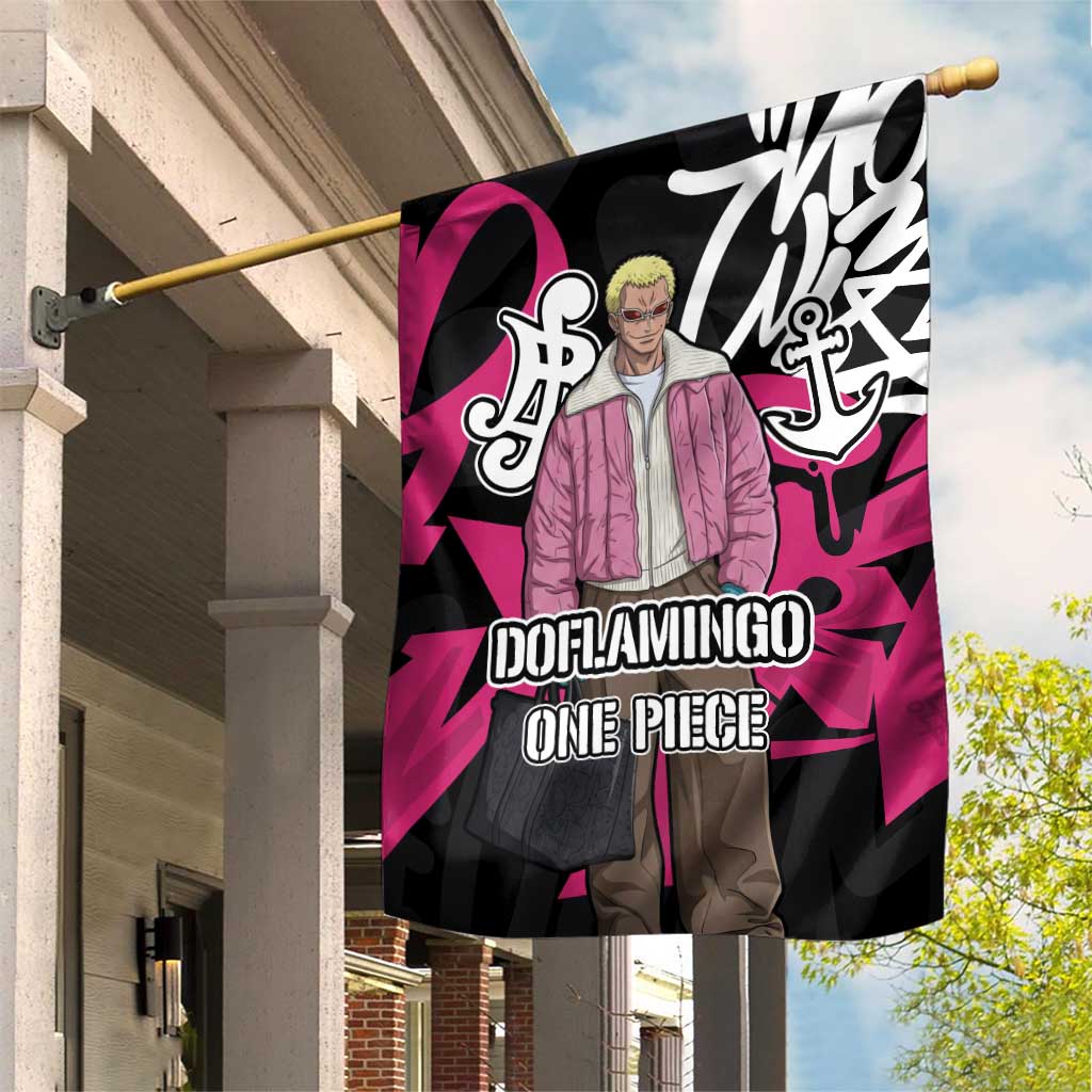 Donquixote Doflamingo One Piece Garden Flag Graffiti Street Art Anime Collage