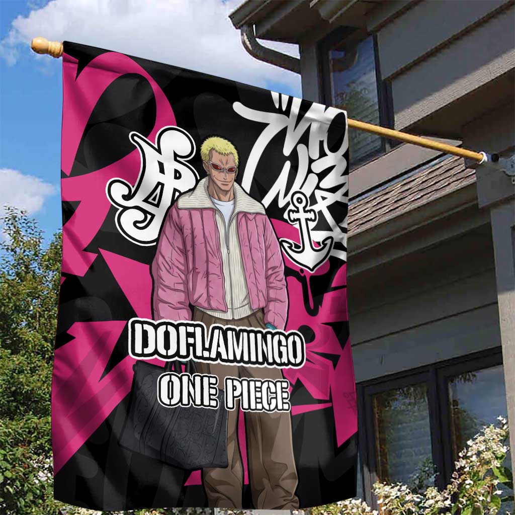 Donquixote Doflamingo One Piece Garden Flag Graffiti Street Art Anime Collage