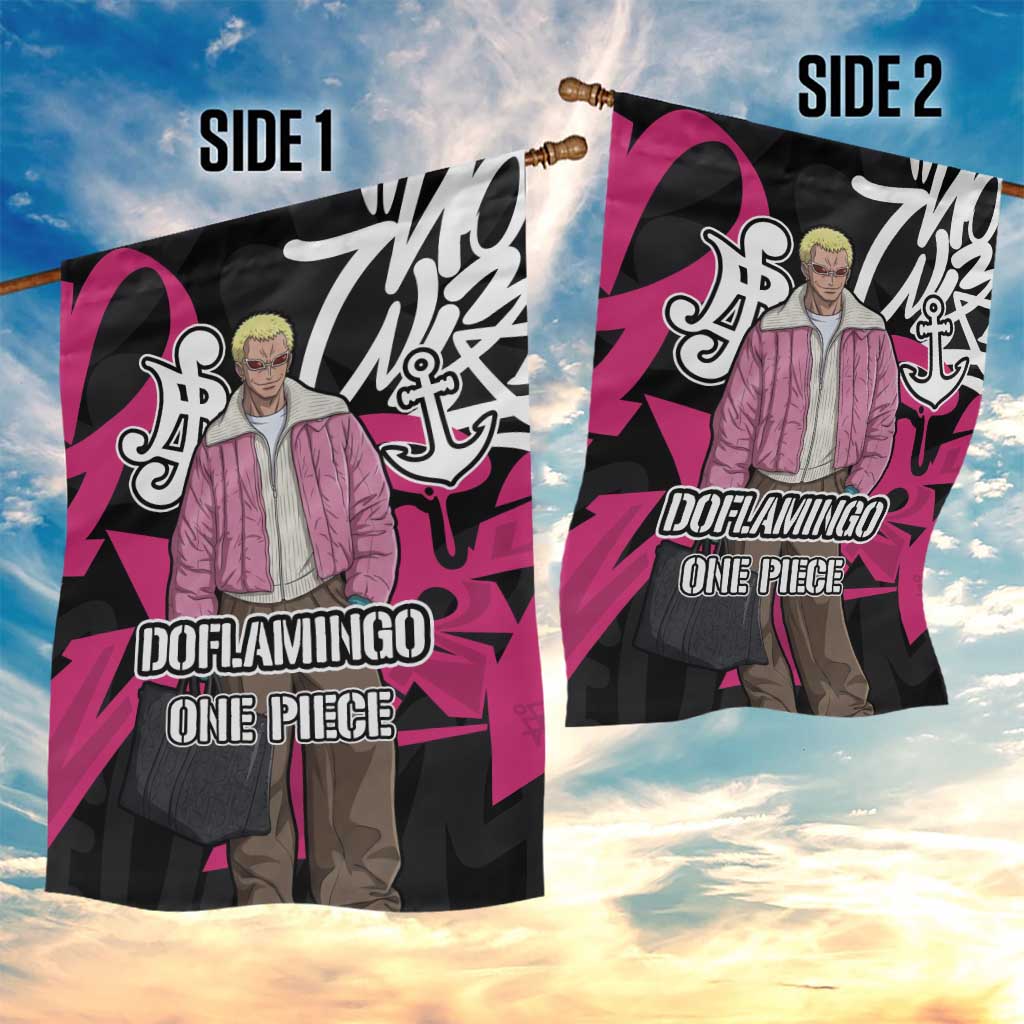 Donquixote Doflamingo One Piece Garden Flag Graffiti Street Art Anime Collage
