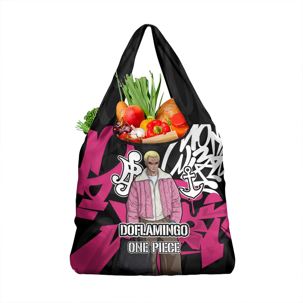 Donquixote Doflamingo One Piece Grocery Bag Graffiti Street Art Anime Collage