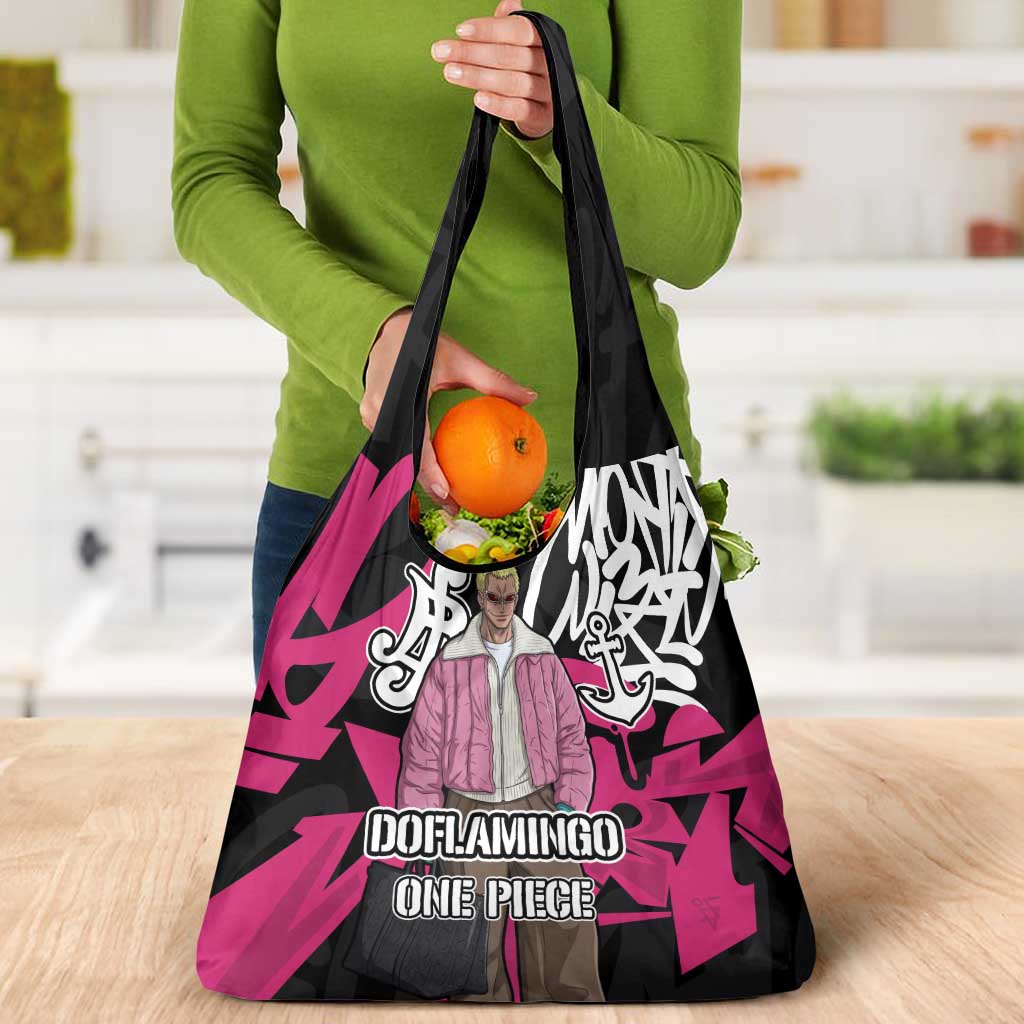 Donquixote Doflamingo One Piece Grocery Bag Graffiti Street Art Anime Collage