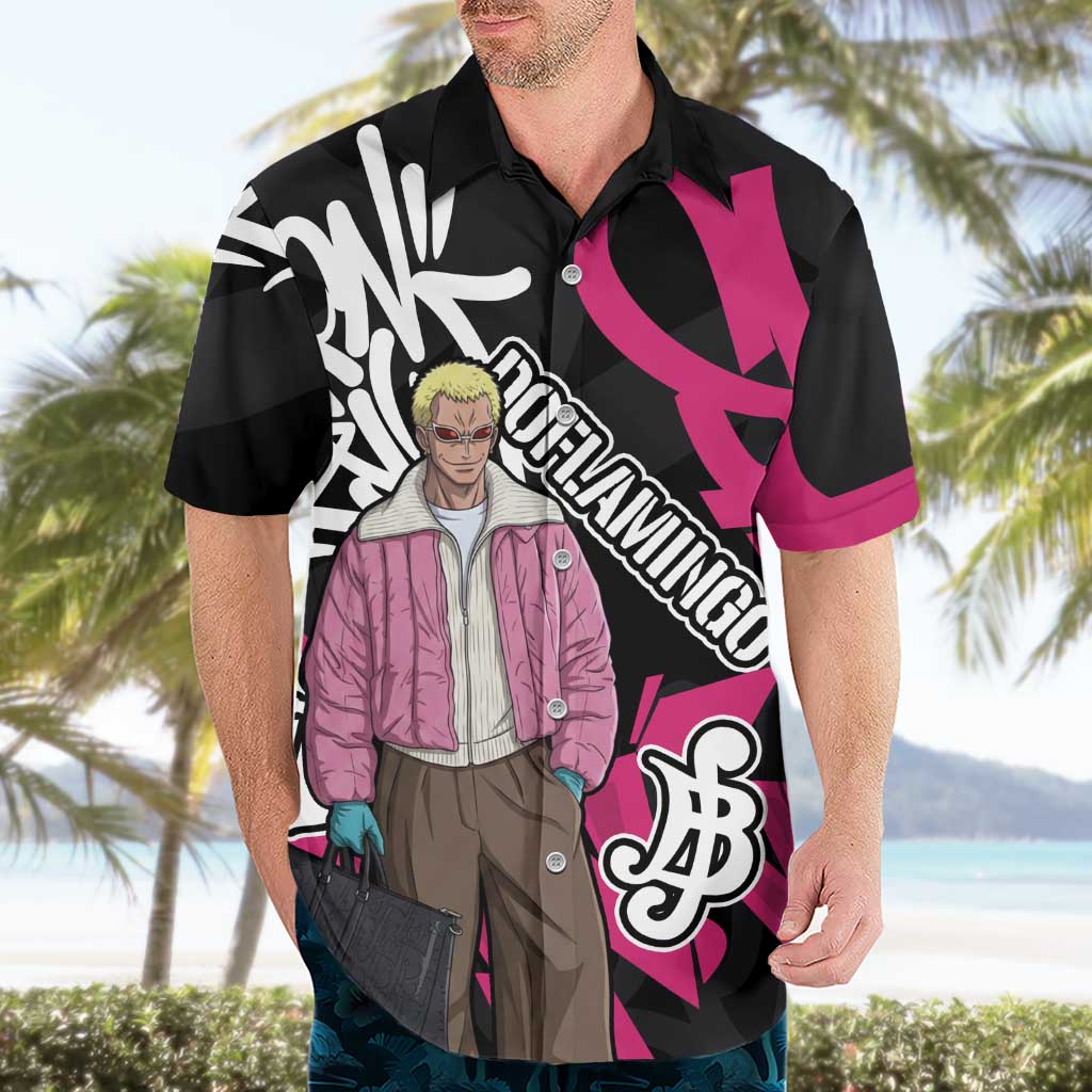 Donquixote Doflamingo One Piece Hawaiian Shirt Graffiti Street Art Anime Collage