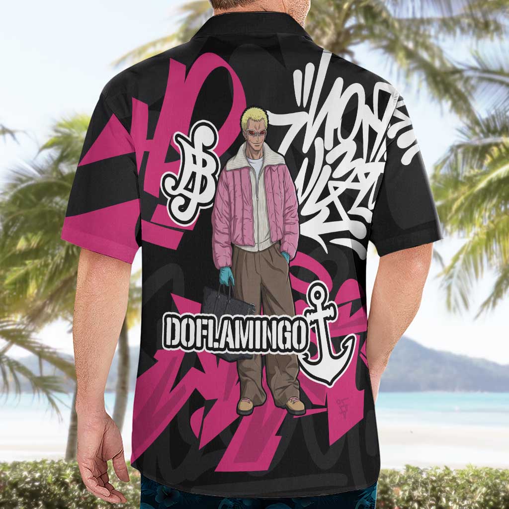 Donquixote Doflamingo One Piece Hawaiian Shirt Graffiti Street Art Anime Collage