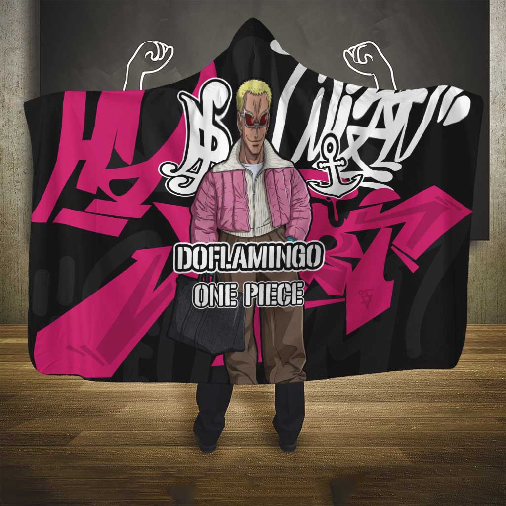 Donquixote Doflamingo One Piece Hooded Blanket Graffiti Street Art Anime Collage