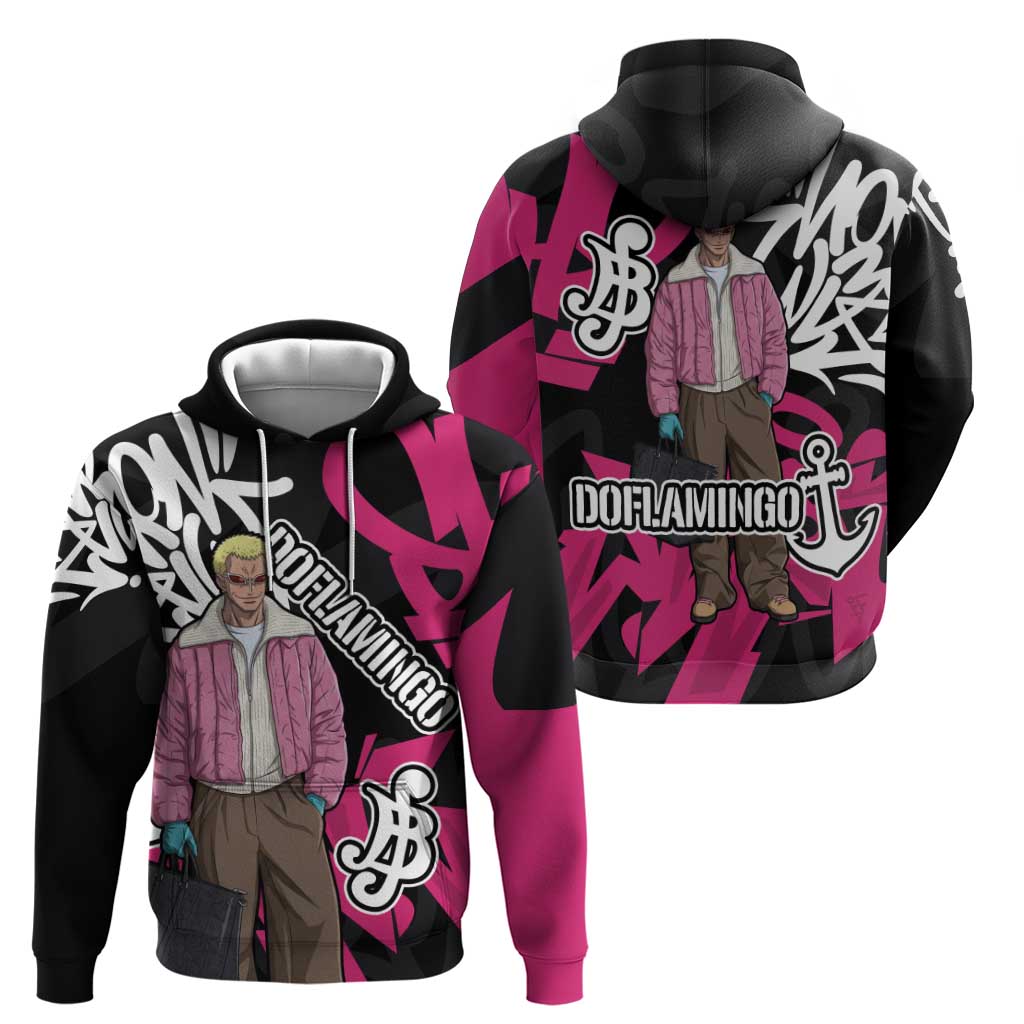 Donquixote Doflamingo One Piece Hoodie Graffiti Street Art Anime Collage