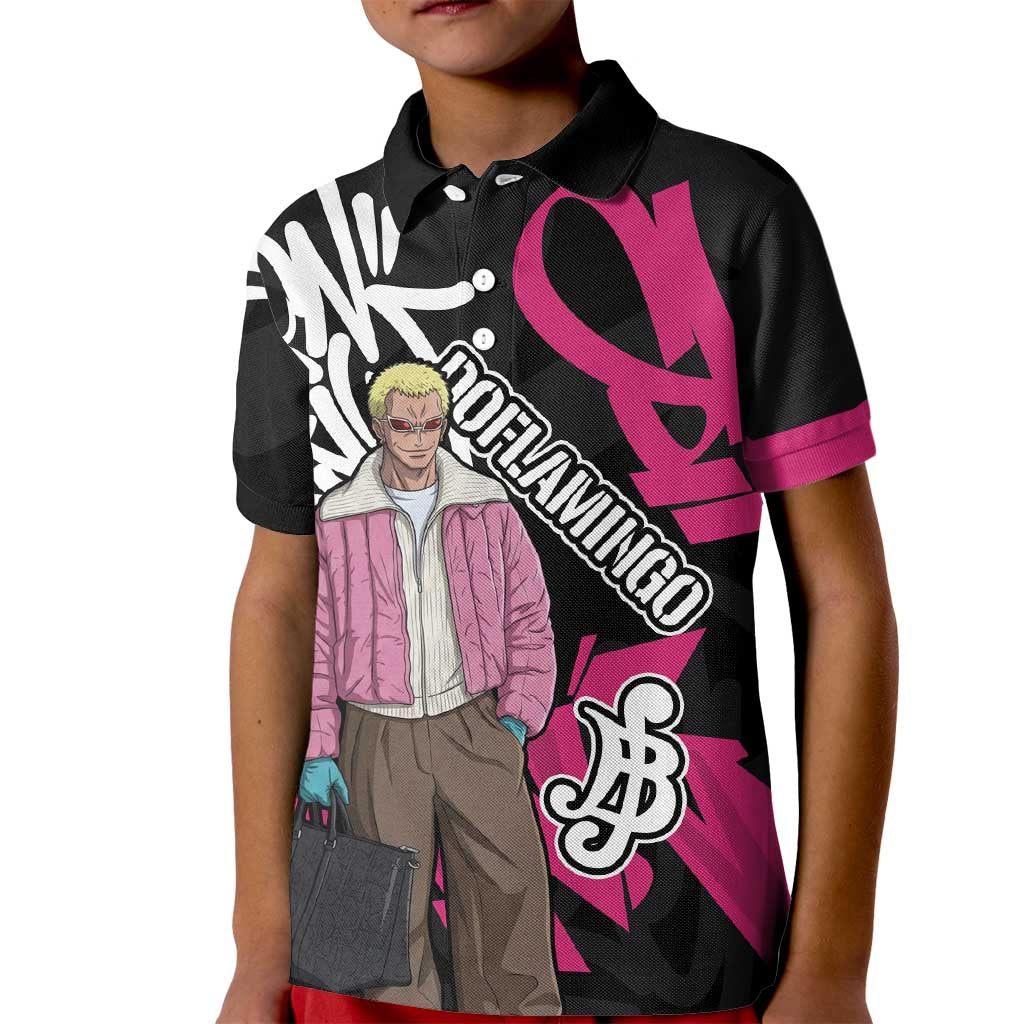 Donquixote Doflamingo One Piece Kid Polo Shirt Graffiti Street Art Anime Collage