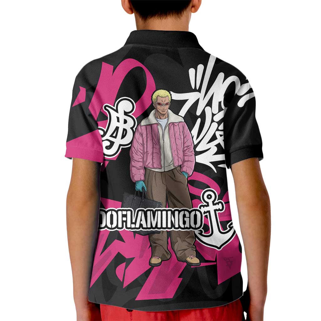 Donquixote Doflamingo One Piece Kid Polo Shirt Graffiti Street Art Anime Collage