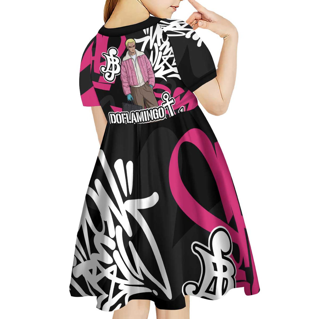Donquixote Doflamingo One Piece Kid Short Sleeve Dress Graffiti Street Art Anime Collage