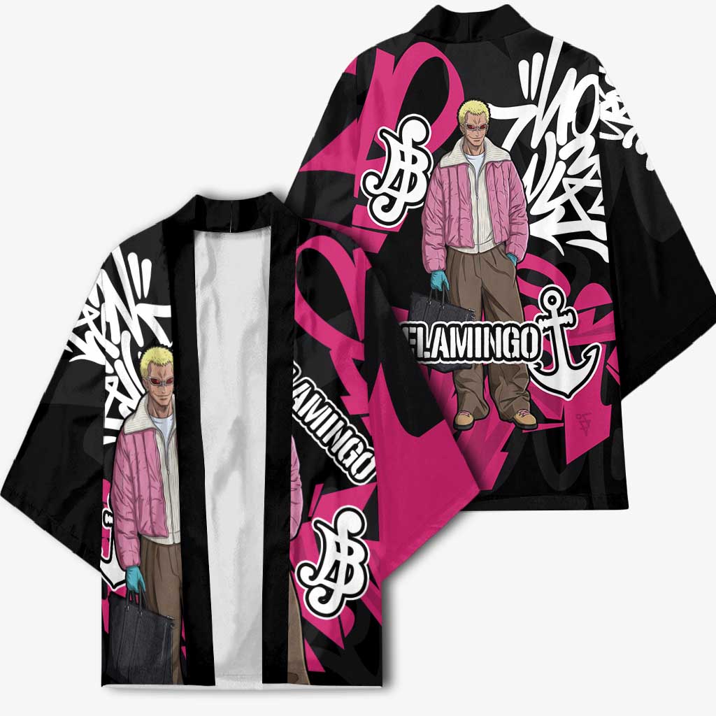 Donquixote Doflamingo One Piece Kimono Graffiti Street Art Anime Collage