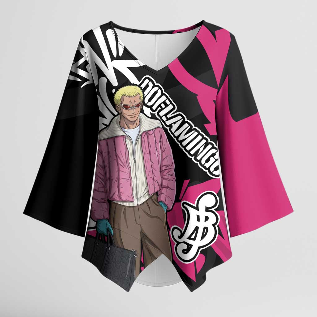 Donquixote Doflamingo One Piece Kimono Sleeve Blouse Graffiti Street Art Anime Collage