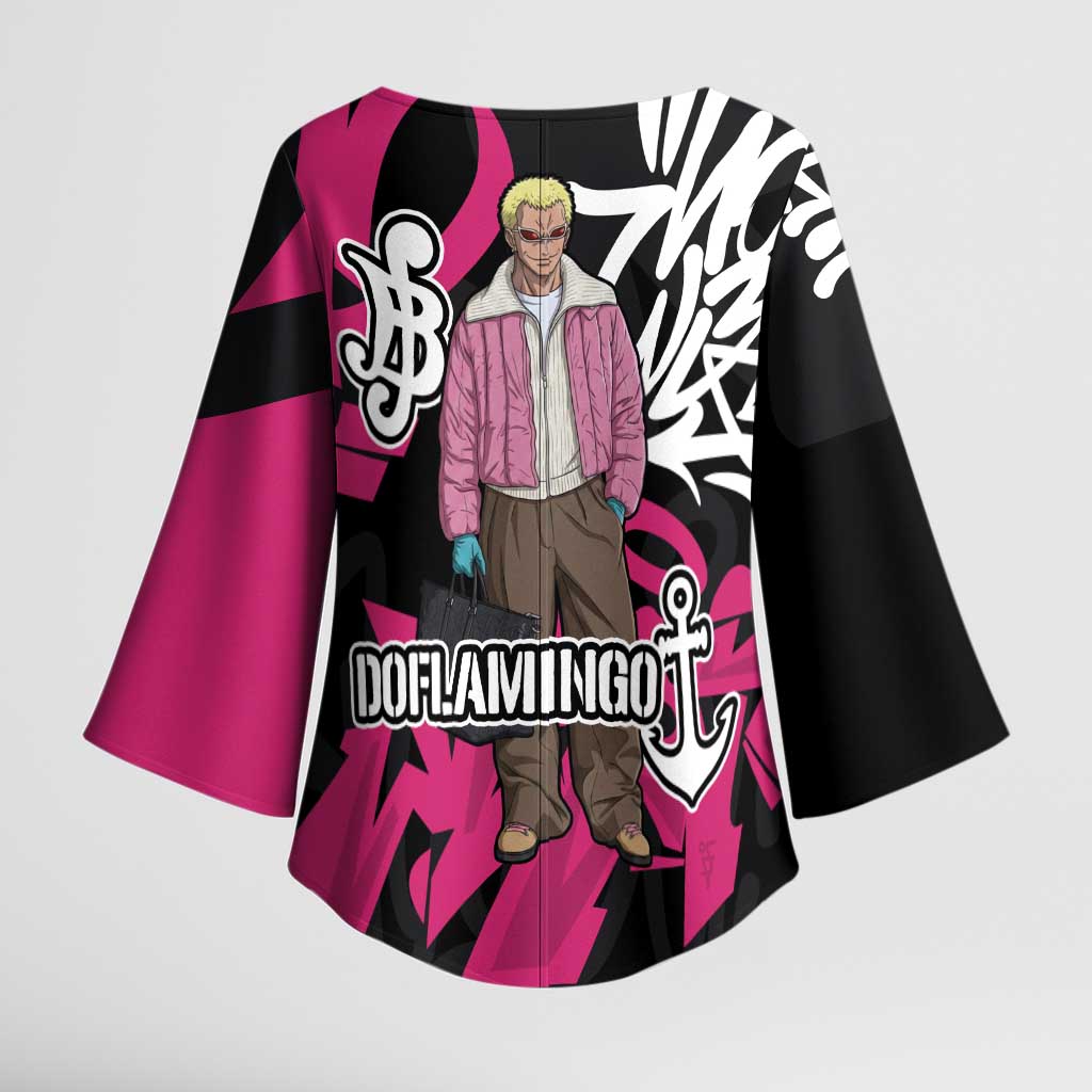 Donquixote Doflamingo One Piece Kimono Sleeve Blouse Graffiti Street Art Anime Collage