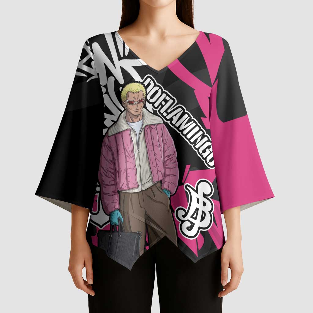 Donquixote Doflamingo One Piece Kimono Sleeve Blouse Graffiti Street Art Anime Collage