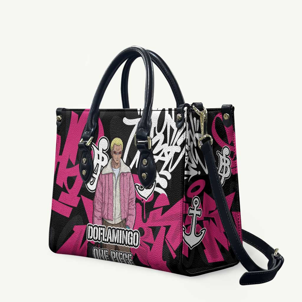 Donquixote Doflamingo One Piece Leather Bag Graffiti Street Art Anime Collage