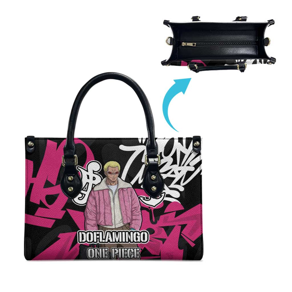 Donquixote Doflamingo One Piece Leather Bag Graffiti Street Art Anime Collage