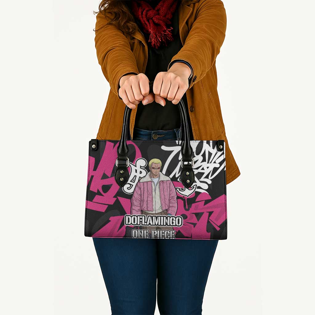 Donquixote Doflamingo One Piece Leather Bag Graffiti Street Art Anime Collage