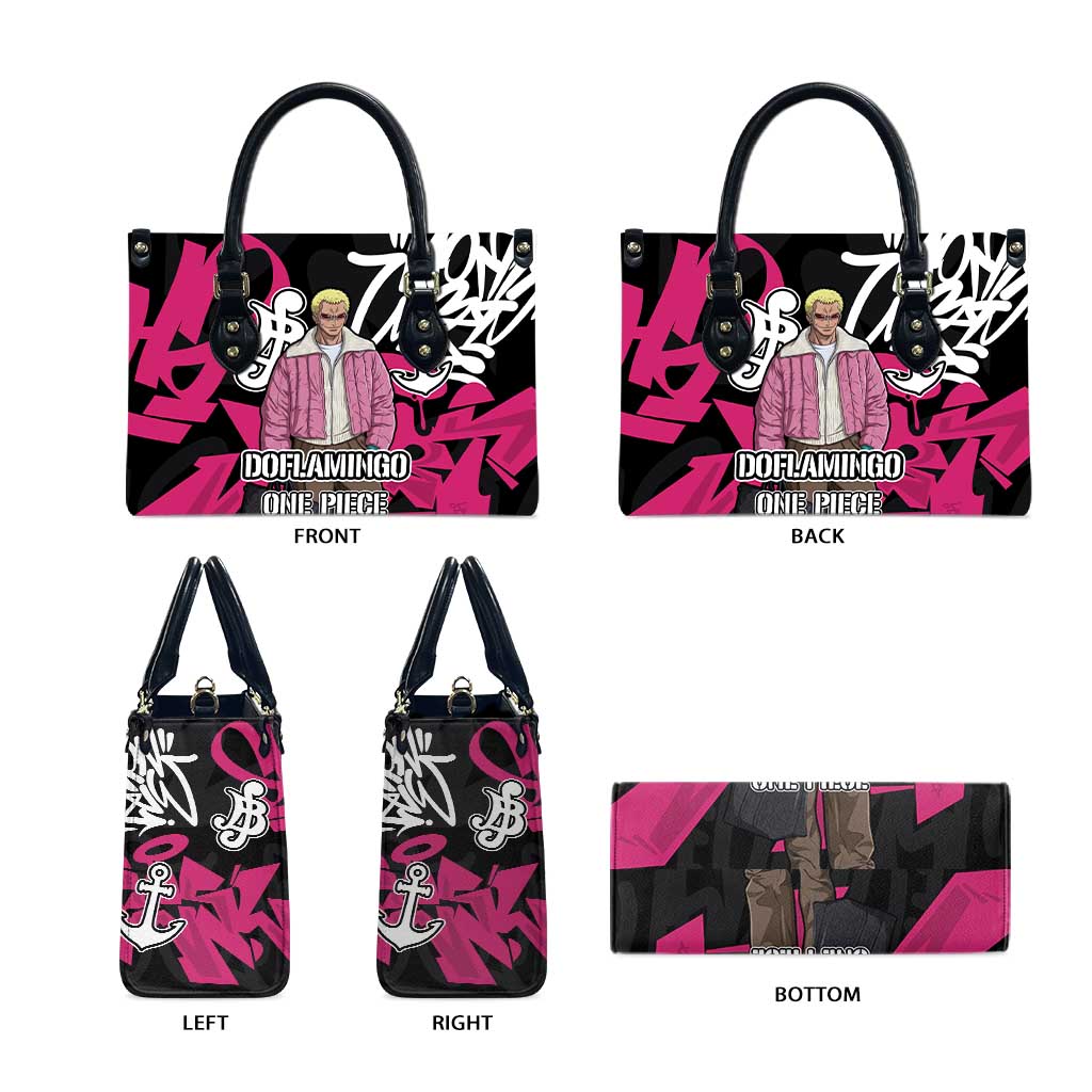 Donquixote Doflamingo One Piece Leather Bag Graffiti Street Art Anime Collage