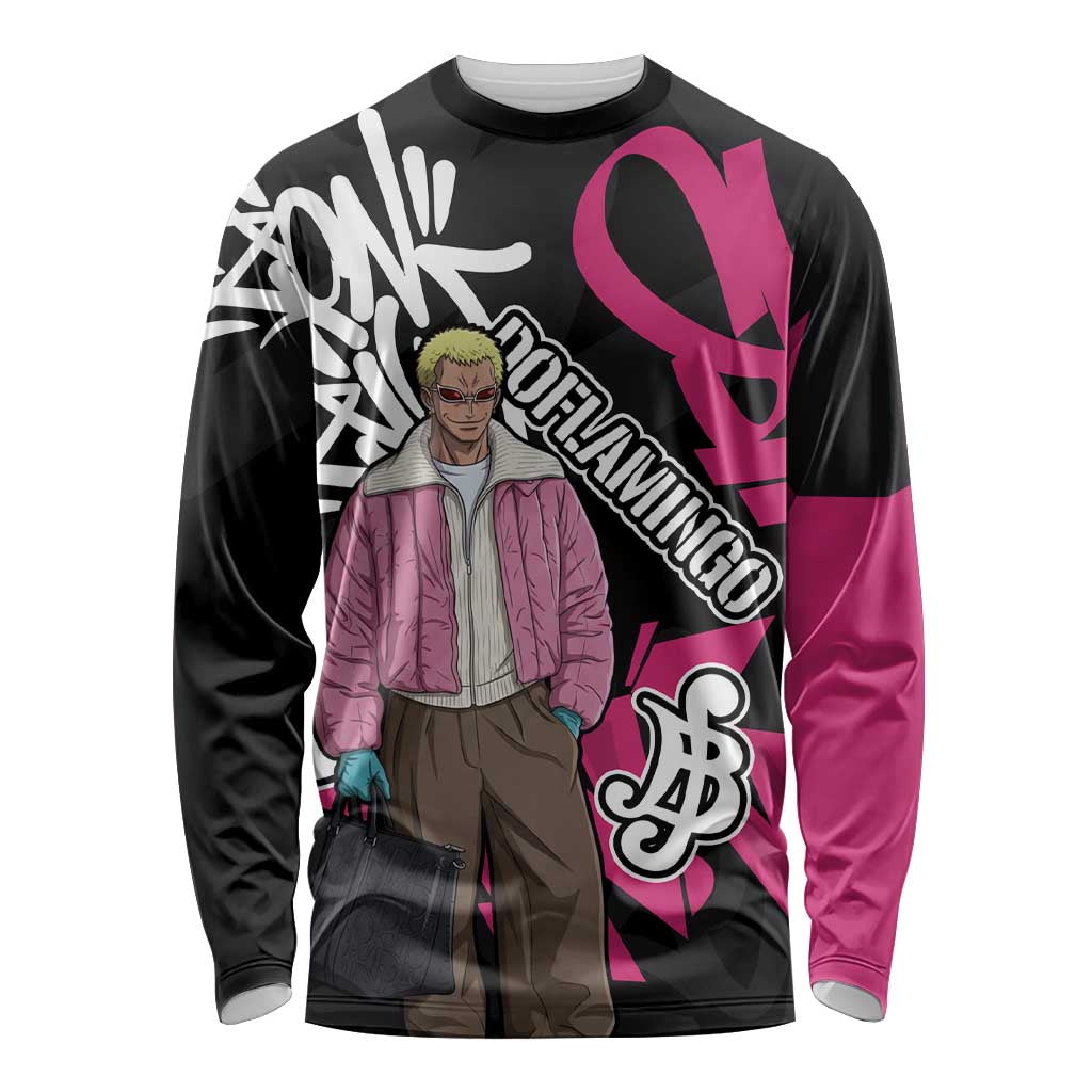 Donquixote Doflamingo One Piece Long Sleeve Shirt Graffiti Street Art Anime Collage