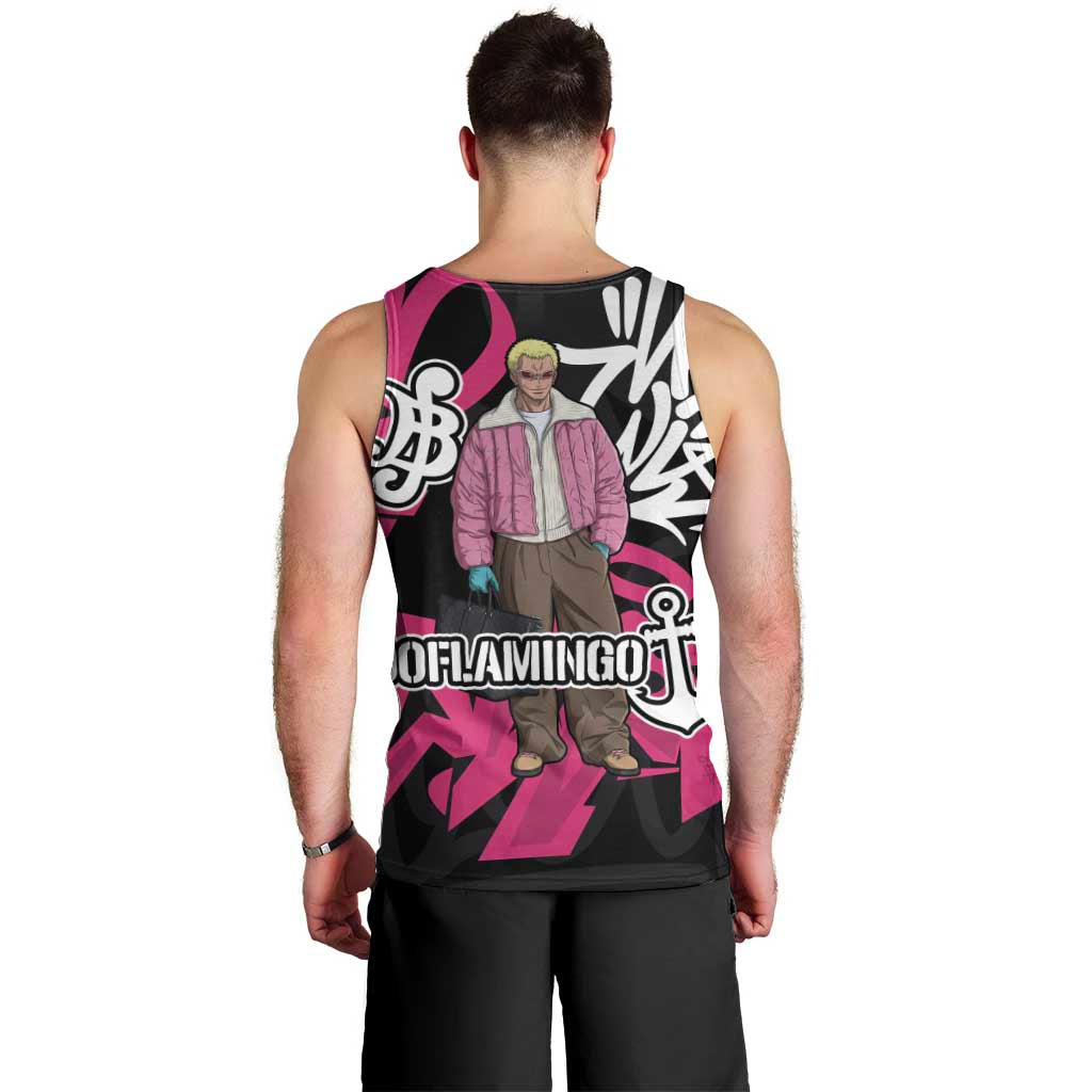 Donquixote Doflamingo One Piece Men Tank Top Graffiti Street Art Anime Collage
