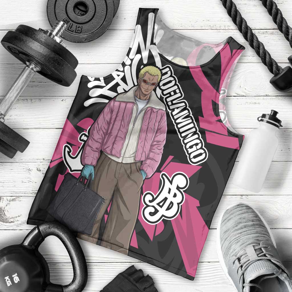 Donquixote Doflamingo One Piece Men Tank Top Graffiti Street Art Anime Collage
