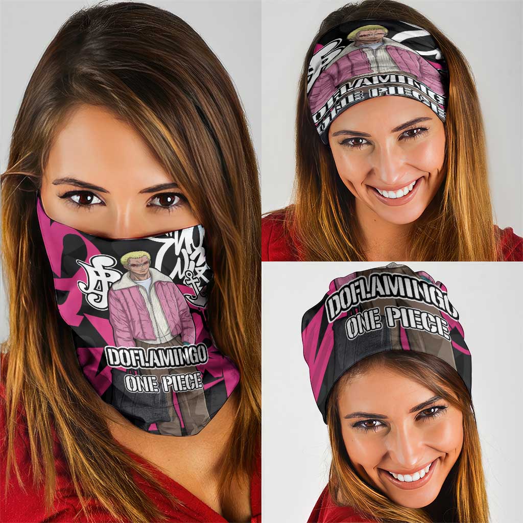 Donquixote Doflamingo One Piece Neck Gaiter Graffiti Street Art Anime Collage