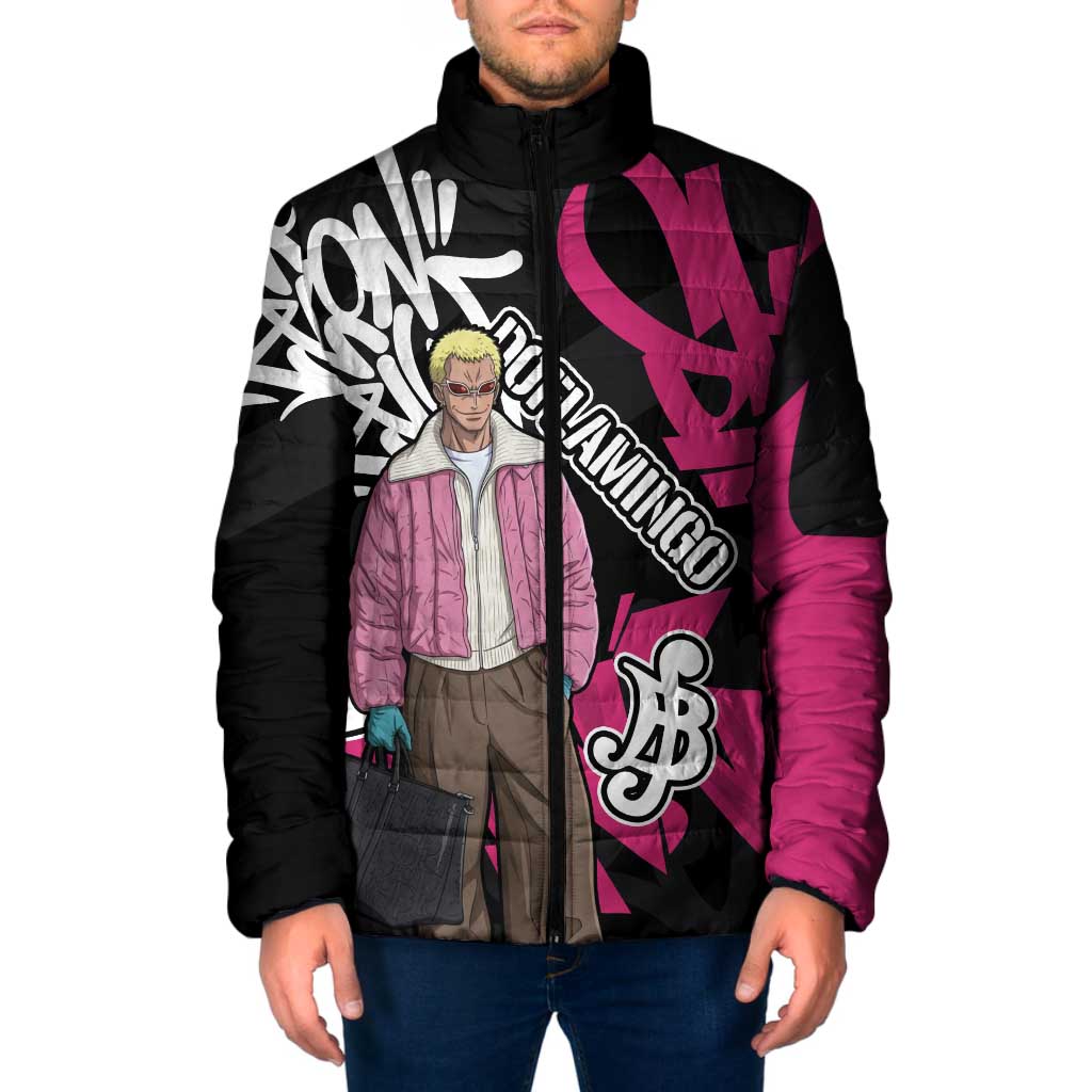 Donquixote Doflamingo One Piece Padded Jacket Graffiti Street Art Anime Collage