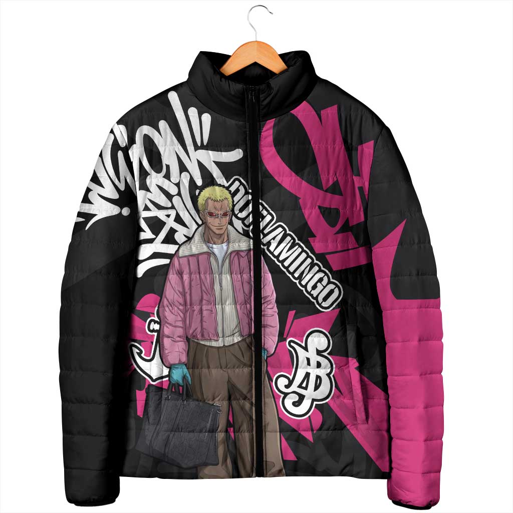 Donquixote Doflamingo One Piece Padded Jacket Graffiti Street Art Anime Collage