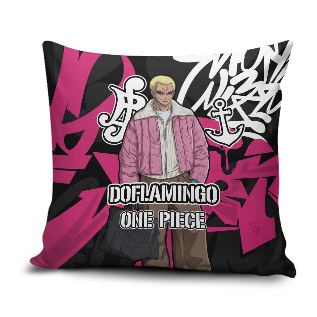 Donquixote Doflamingo One Piece Pillow Cover Graffiti Street Art Anime Collage