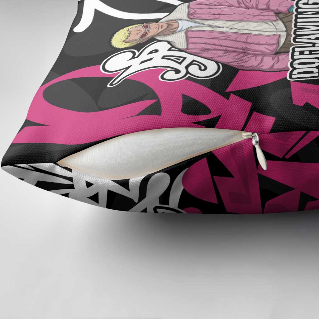Donquixote Doflamingo One Piece Pillow Cover Graffiti Street Art Anime Collage