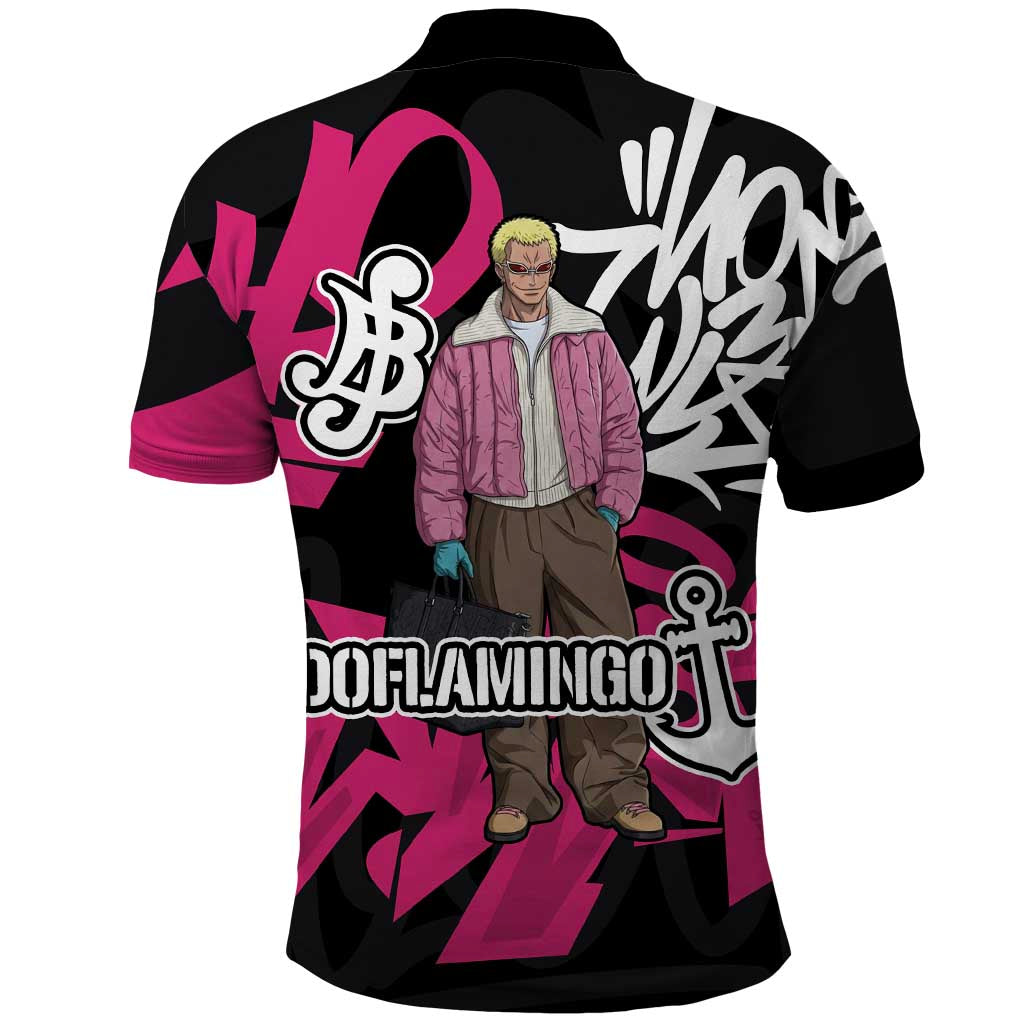 Donquixote Doflamingo One Piece Polo Shirt Graffiti Street Art Anime Collage