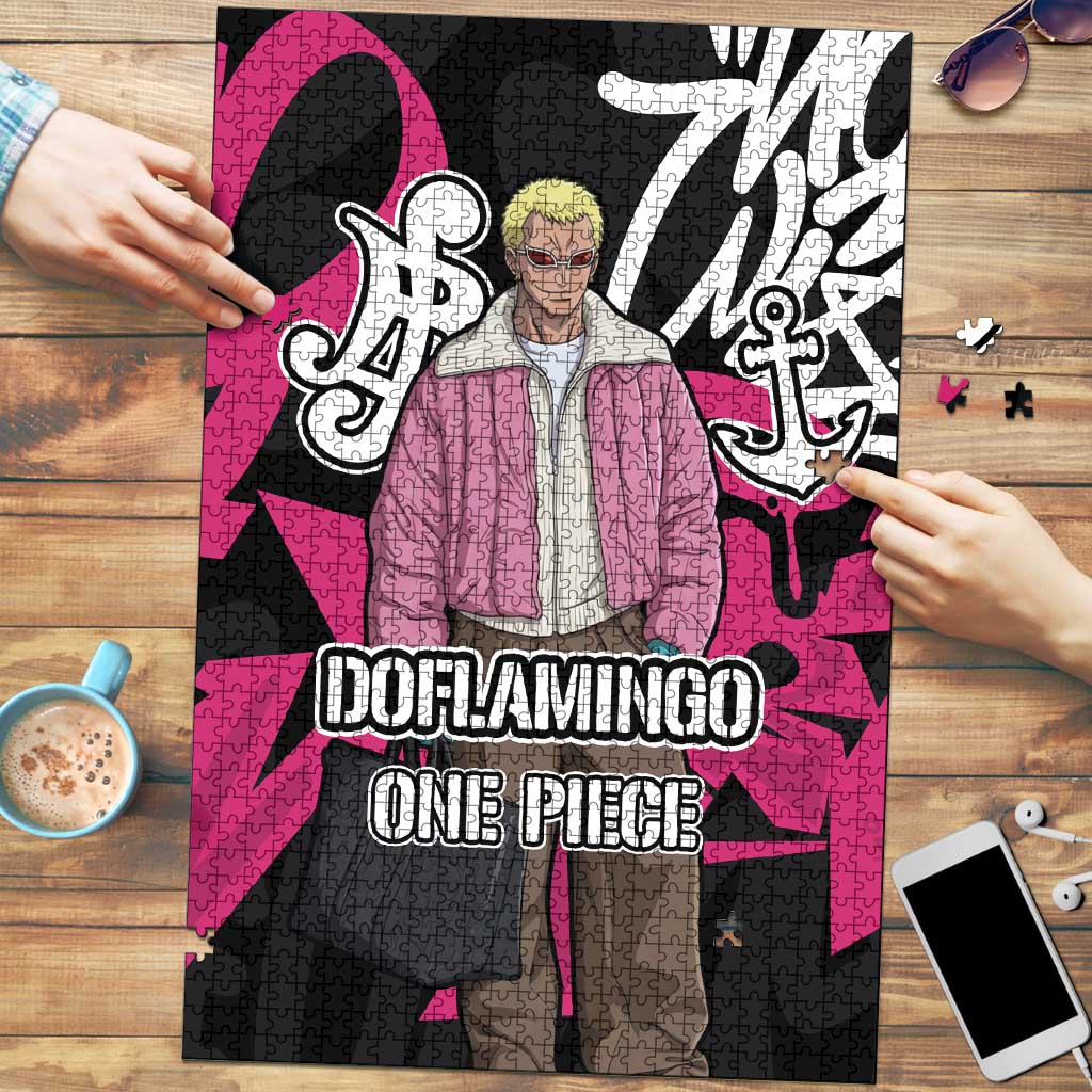 Donquixote Doflamingo One Piece Puzzle Graffiti Street Art Anime Collage