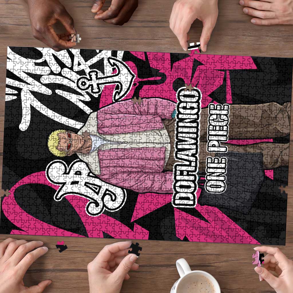 Donquixote Doflamingo One Piece Puzzle Graffiti Street Art Anime Collage