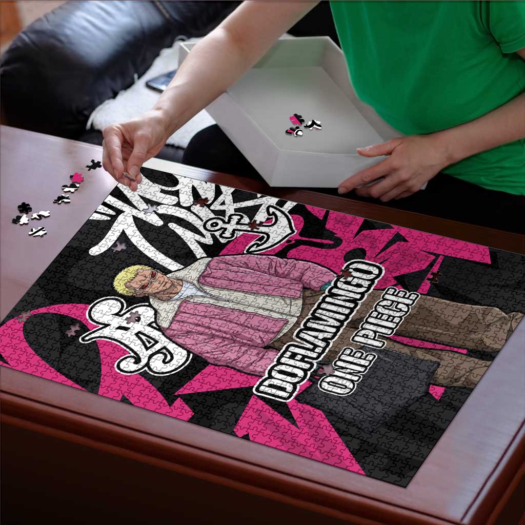Donquixote Doflamingo One Piece Puzzle Graffiti Street Art Anime Collage
