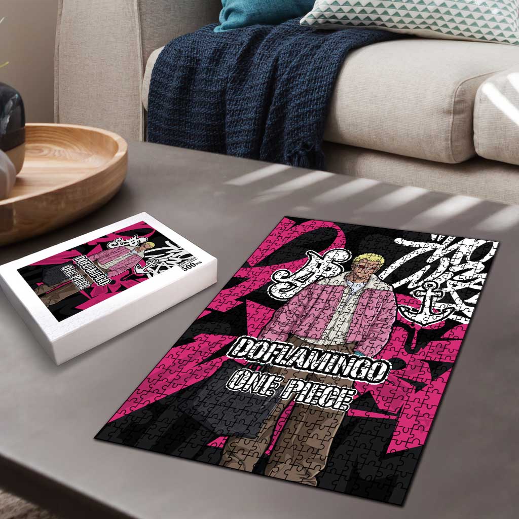 Donquixote Doflamingo One Piece Puzzle Graffiti Street Art Anime Collage