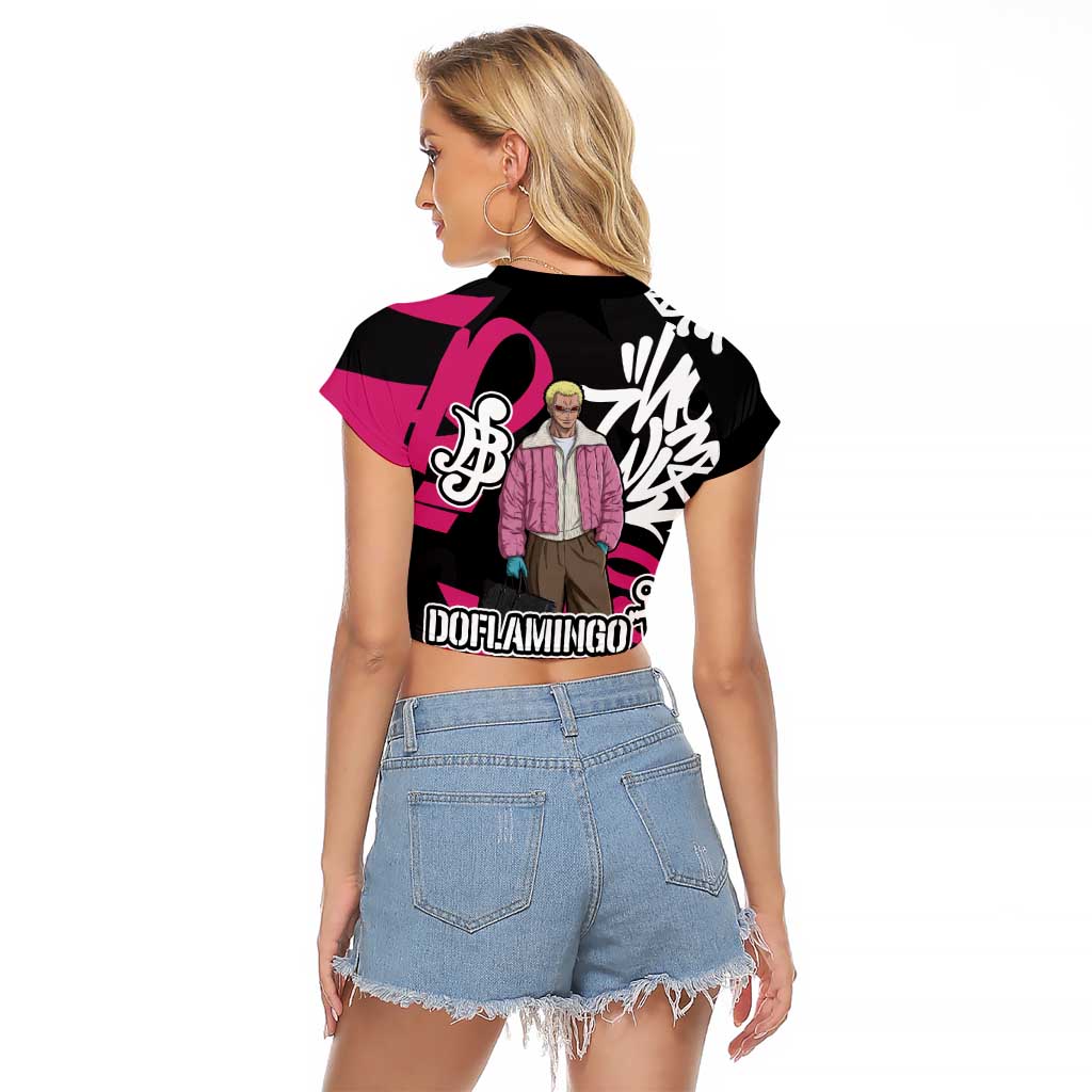 Donquixote Doflamingo One Piece Raglan Cropped T Shirt Graffiti Street Art Anime Collage