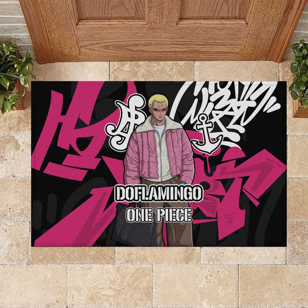 Donquixote Doflamingo One Piece Rubber Doormat Graffiti Street Art Anime Collage
