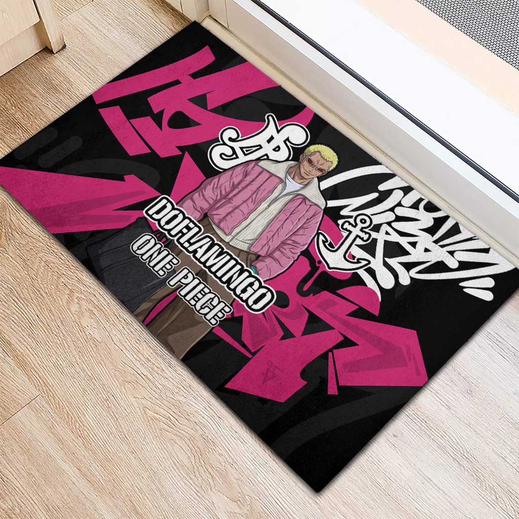 Donquixote Doflamingo One Piece Rubber Doormat Graffiti Street Art Anime Collage