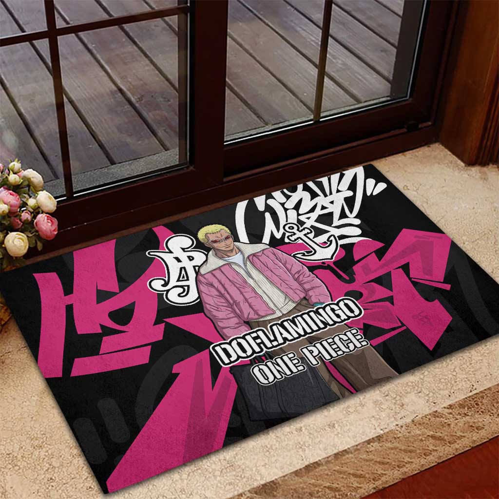 Donquixote Doflamingo One Piece Rubber Doormat Graffiti Street Art Anime Collage