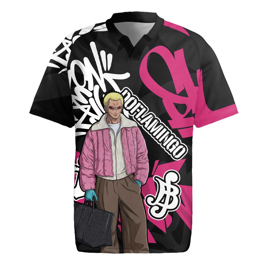 Donquixote Doflamingo One Piece Rugby Jersey Graffiti Street Art Anime Collage