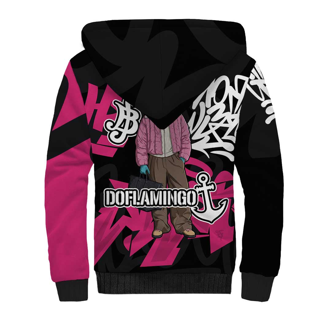 Donquixote Doflamingo One Piece Sherpa Hoodie Graffiti Street Art Anime Collage