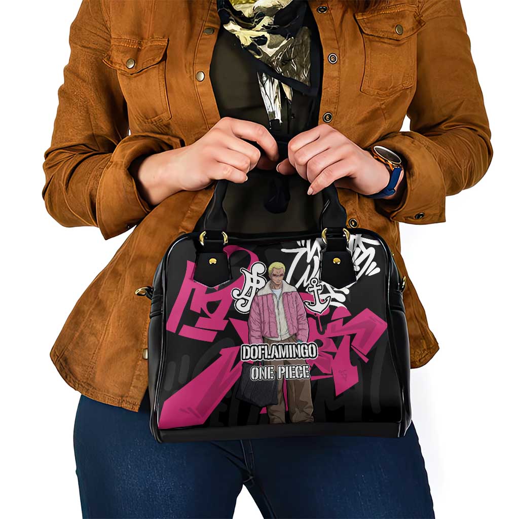 Donquixote Doflamingo One Piece Shoulder Handbag Graffiti Street Art Anime Collage