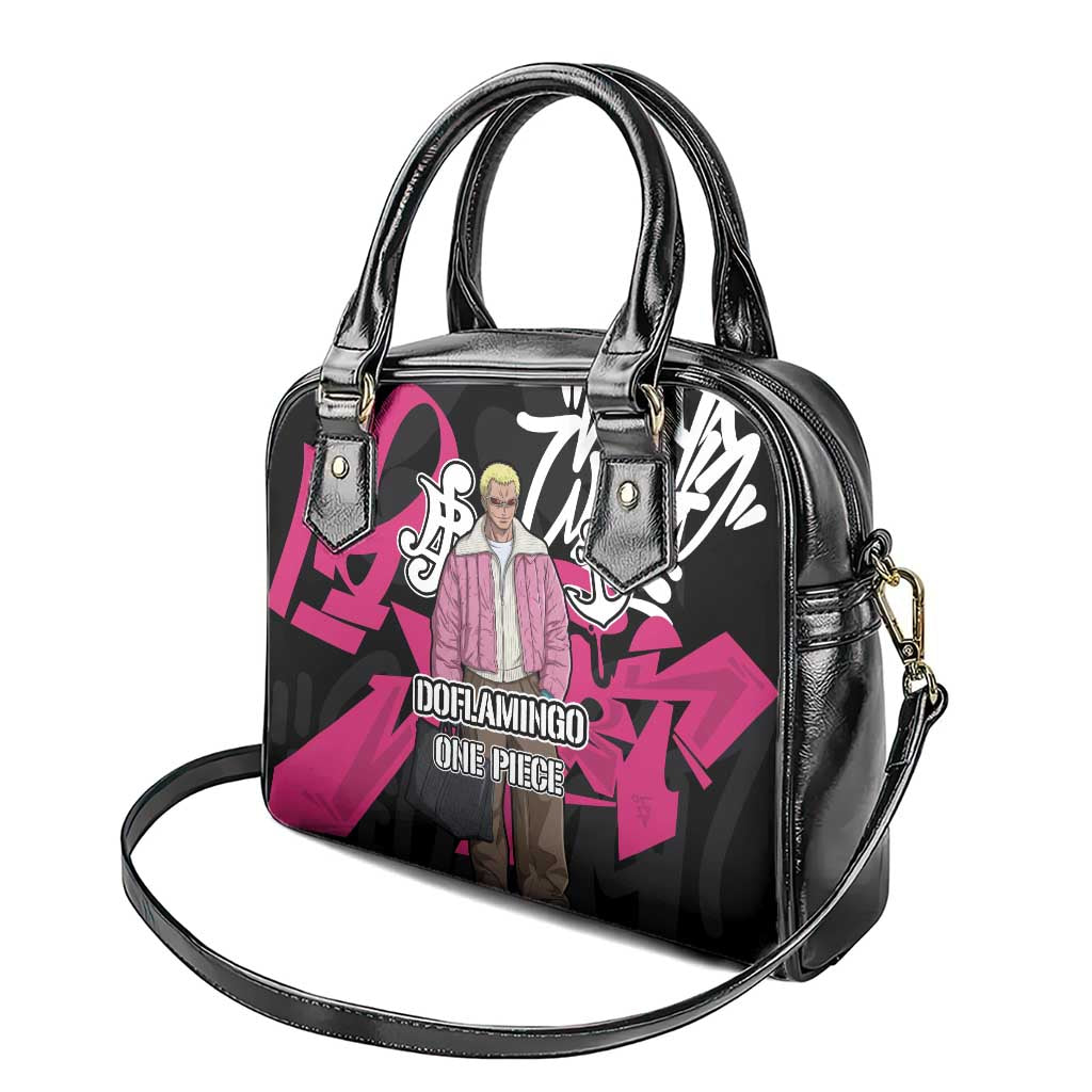 Donquixote Doflamingo One Piece Shoulder Handbag Graffiti Street Art Anime Collage