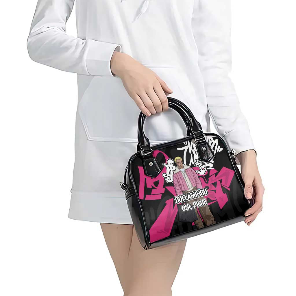 Donquixote Doflamingo One Piece Shoulder Handbag Graffiti Street Art Anime Collage