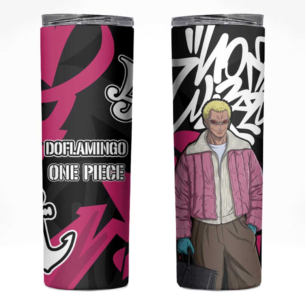 Donquixote Doflamingo One Piece Skinny Tumbler Graffiti Street Art Anime Collage